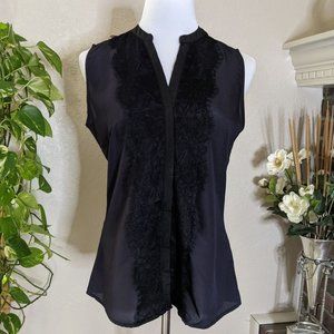 Larry Levine Eyelash Lace Top Sleeveless